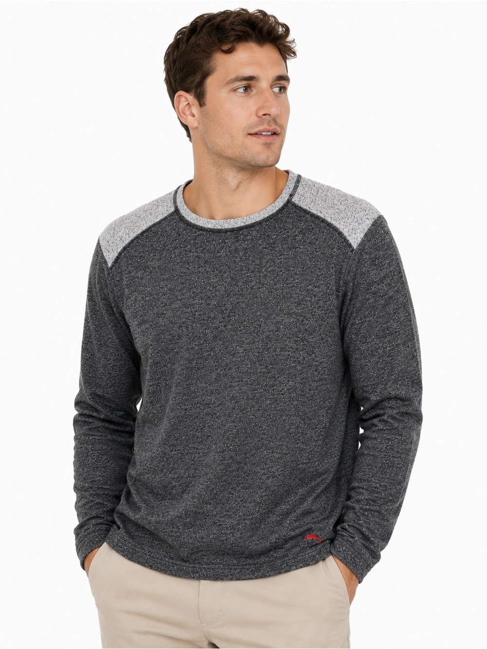 Tommy Bahama Men’s M Gray  Pullover Marlin Cotton Blend Sweater